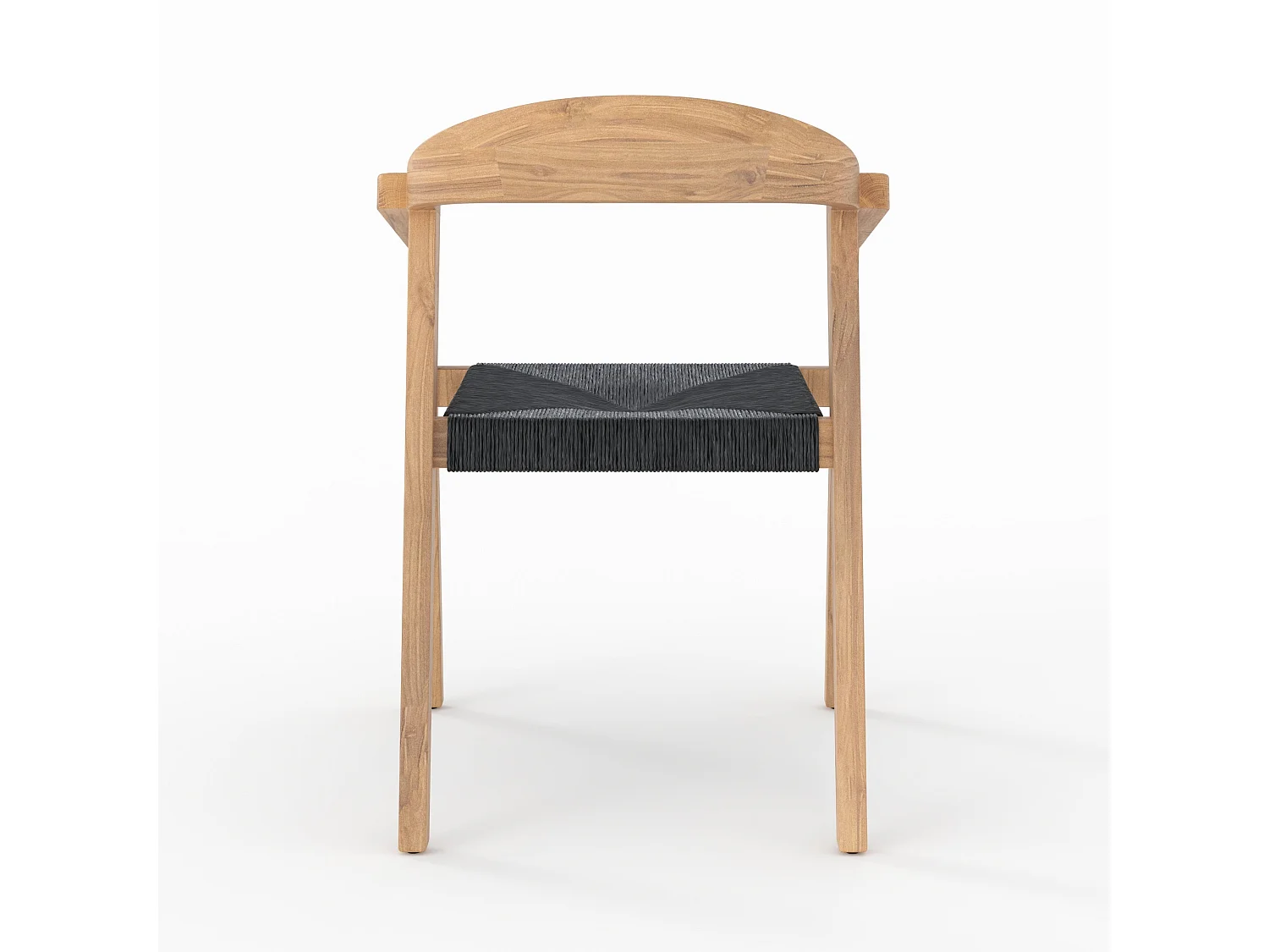 Sedia da giardino in legno di teak riciclato e rattan sintetico - Malio