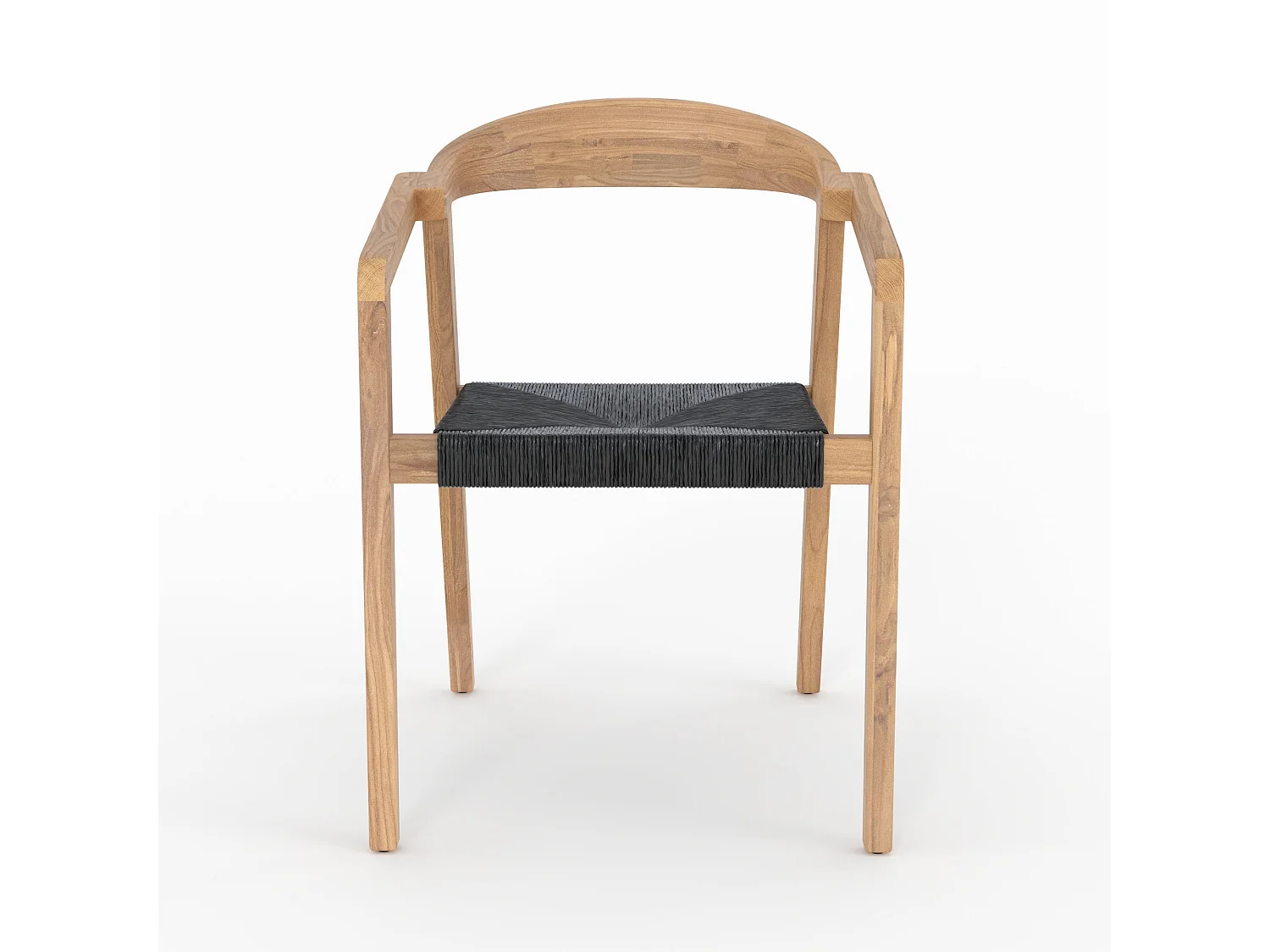 Sedia da giardino in legno di teak riciclato e rattan sintetico - Malio
