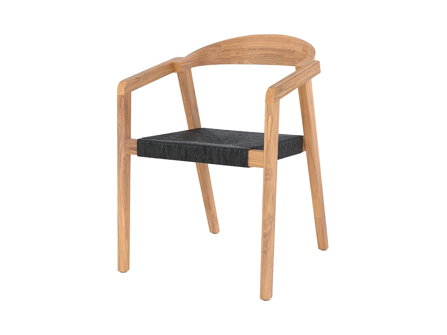 Sedia da giardino in legno di teak riciclato e rattan sintetico - Malio