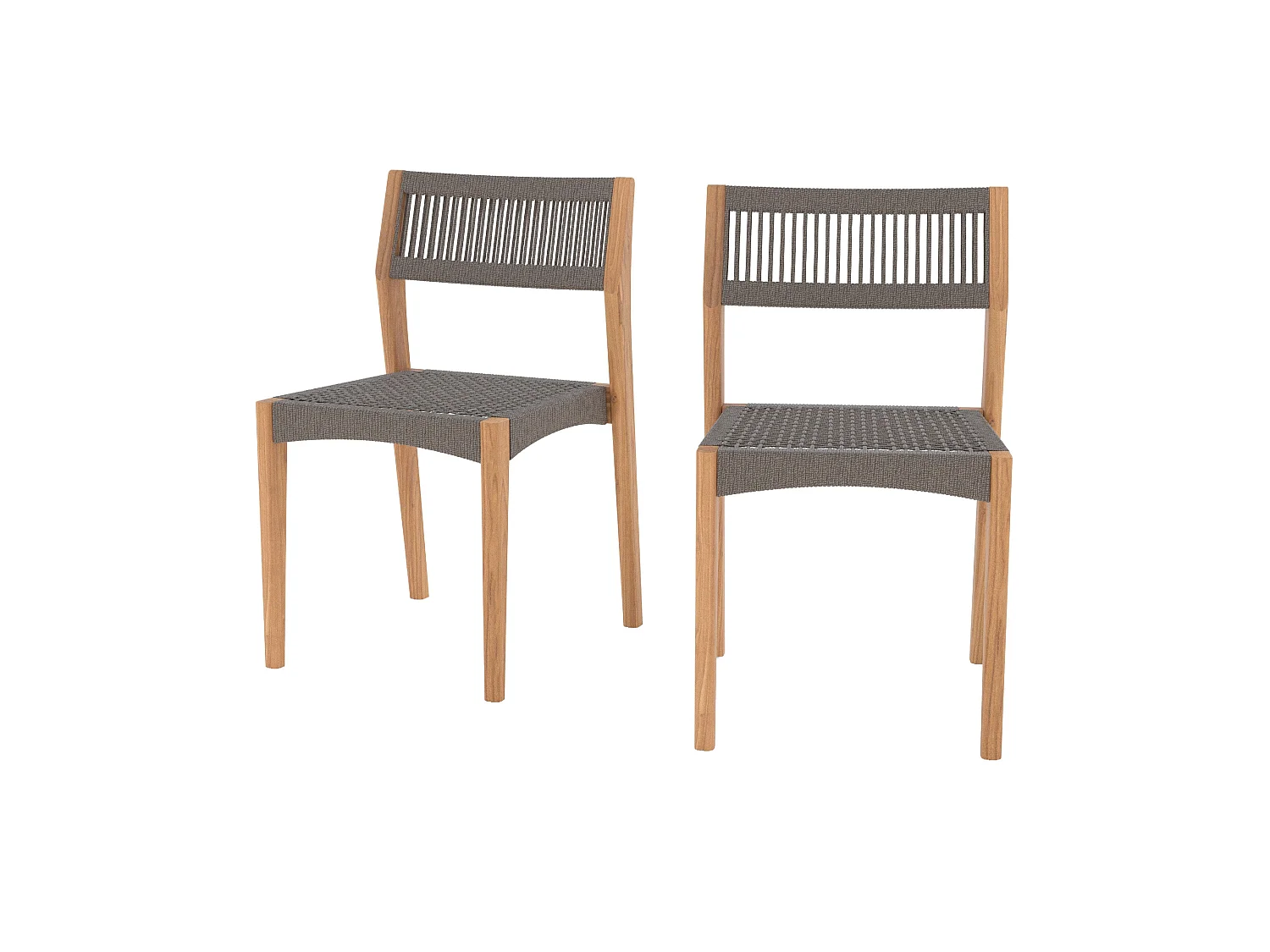 Lote de 2 sillas de jardín de madera de teca reciclada - Nusa