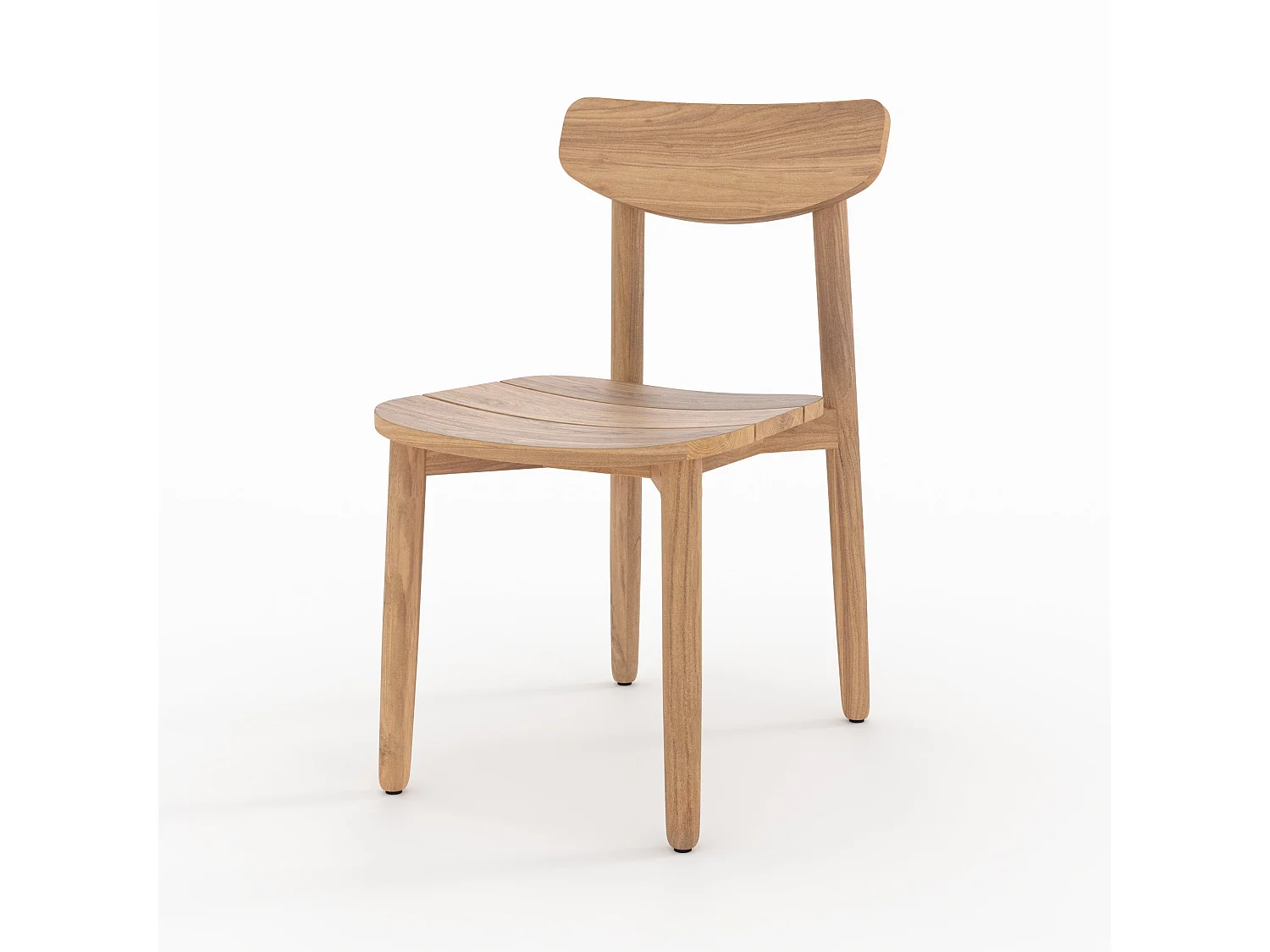 Lot de 2 chaises de jardin en bois de teck recyclé - Lufy