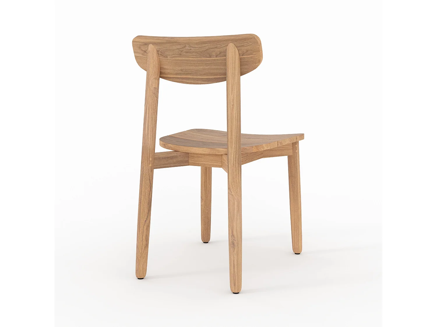 Lot de 2 chaises de jardin en bois de teck recyclé - Lufy