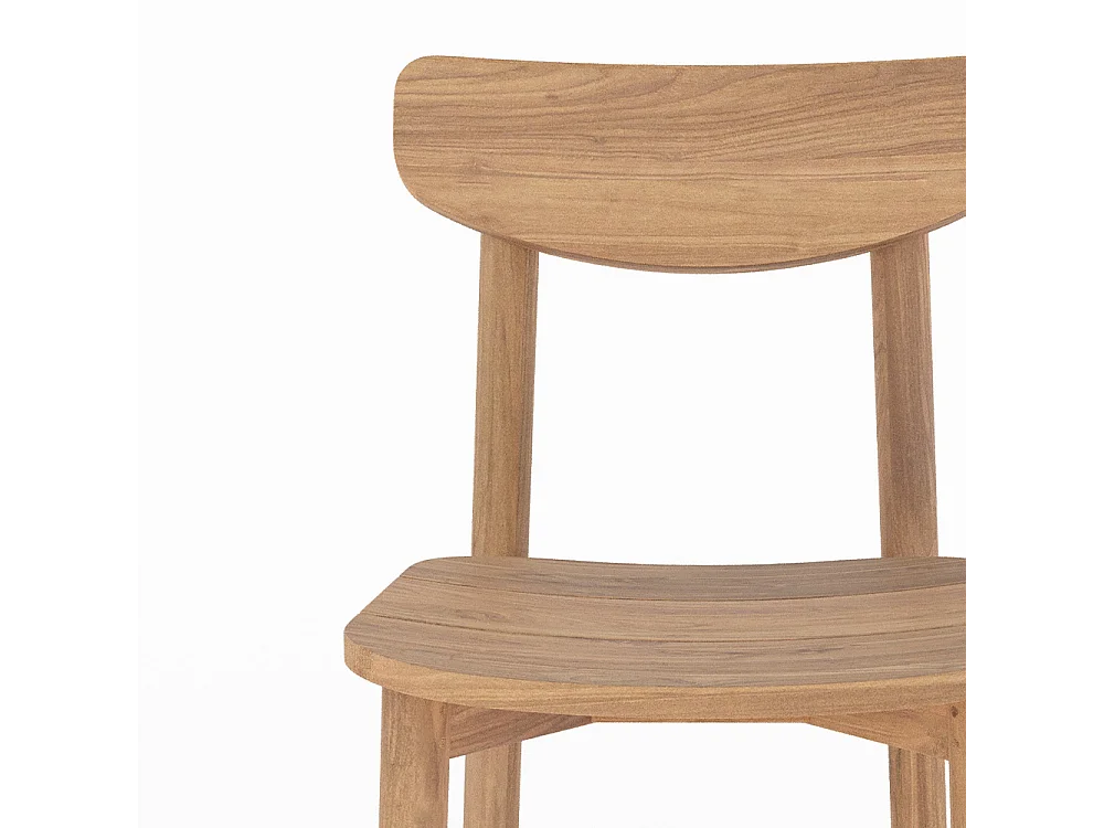 Lote de 2 sillas de jardín de madera de teca reciclada - Lufy