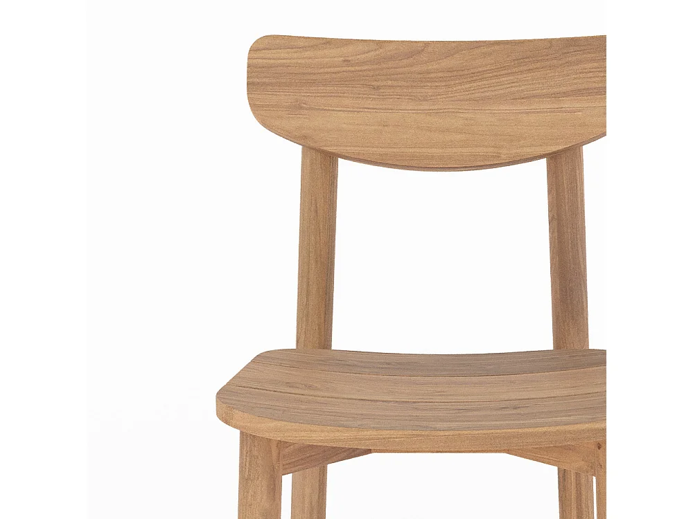 Lot de 2 chaises de jardin en bois de teck recyclé - Lufy