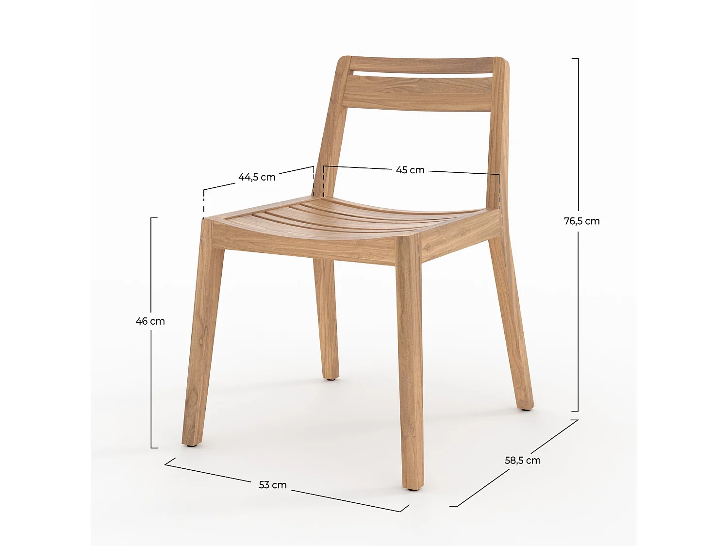 Lot de 2 chaises de jardin en bois de teck recyclé - Zao