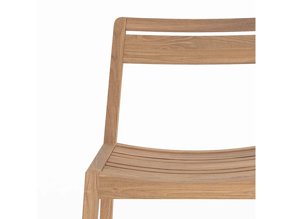 Lot de 2 chaises de jardin en bois de teck recyclé - Zao