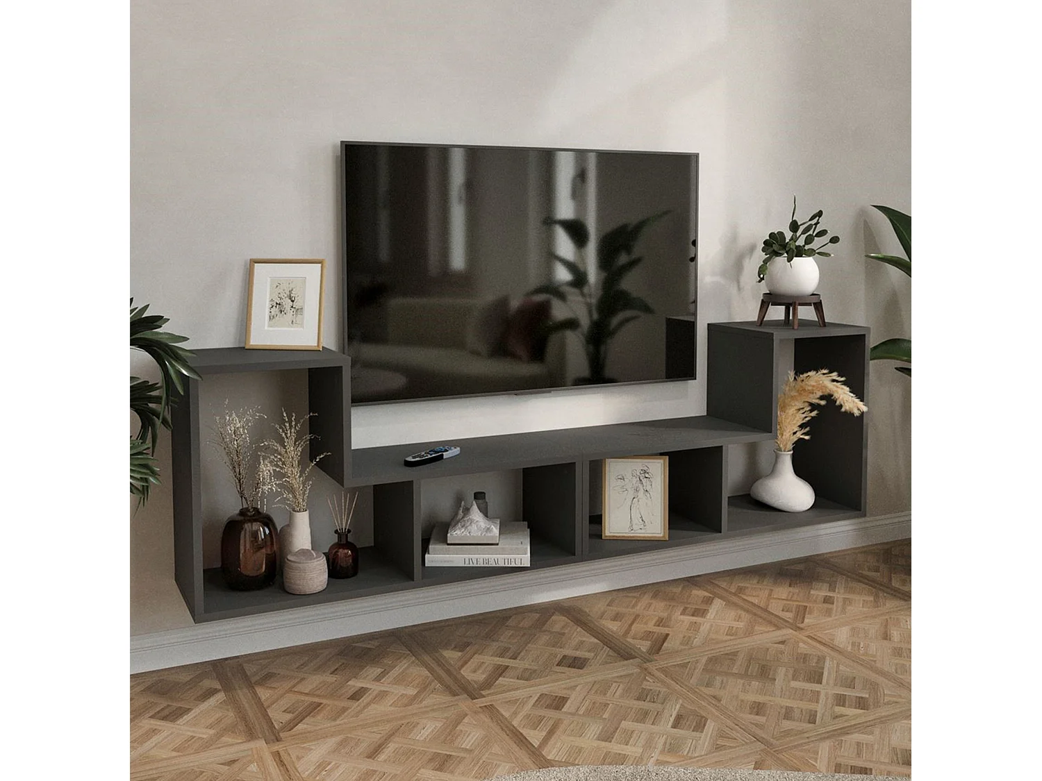 Set de meubles modulaires Hustersurd anthracite [en.casa]