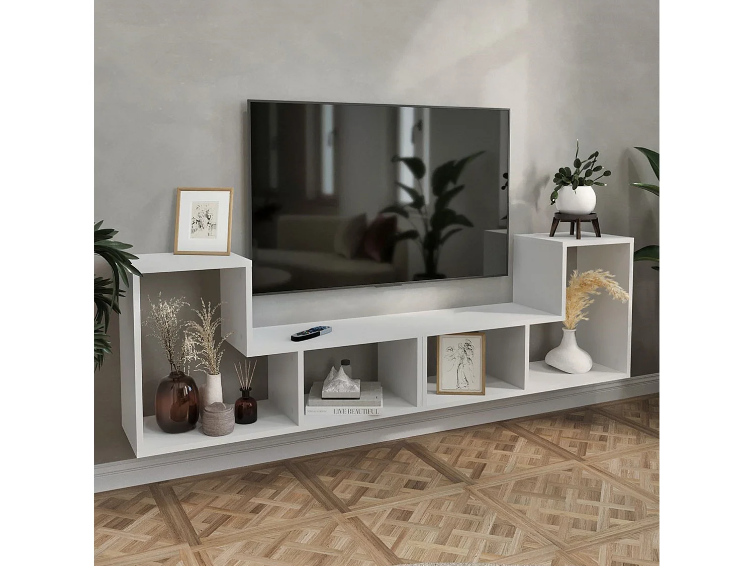 Set de meubles modulaires Hustersurd blanc [en.casa]