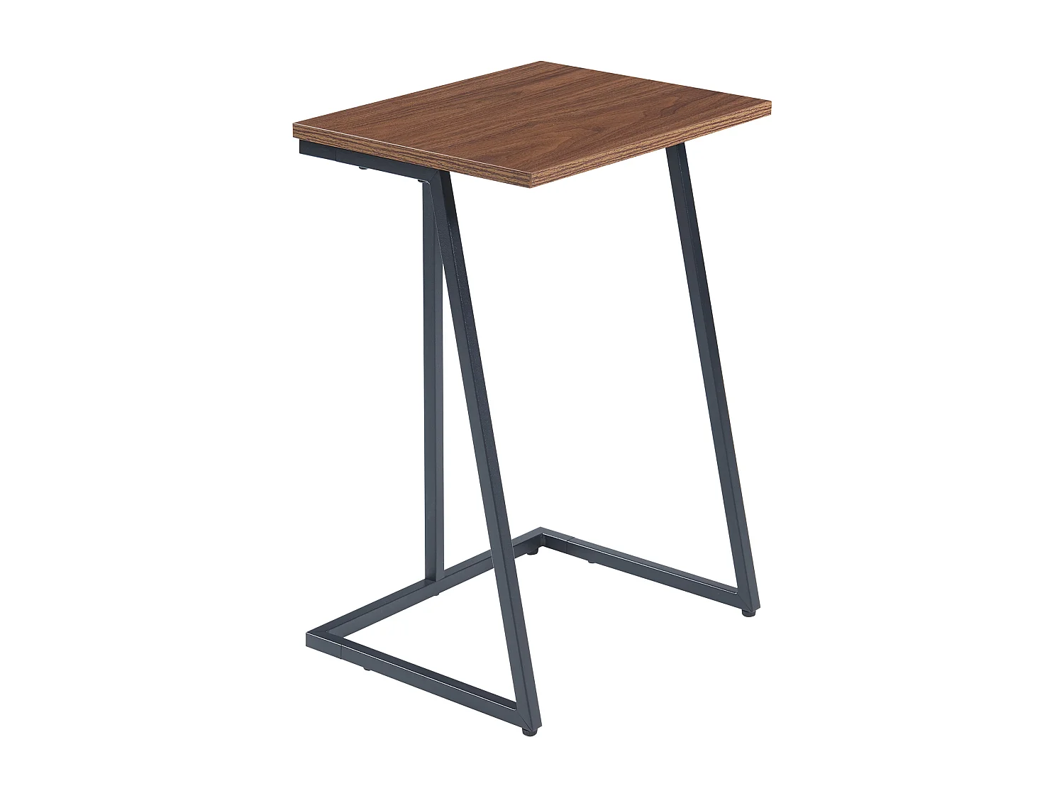 Lot de 2 tables basses gigognes Salem acier panneau de particules noir effet noyer [en.casa]
