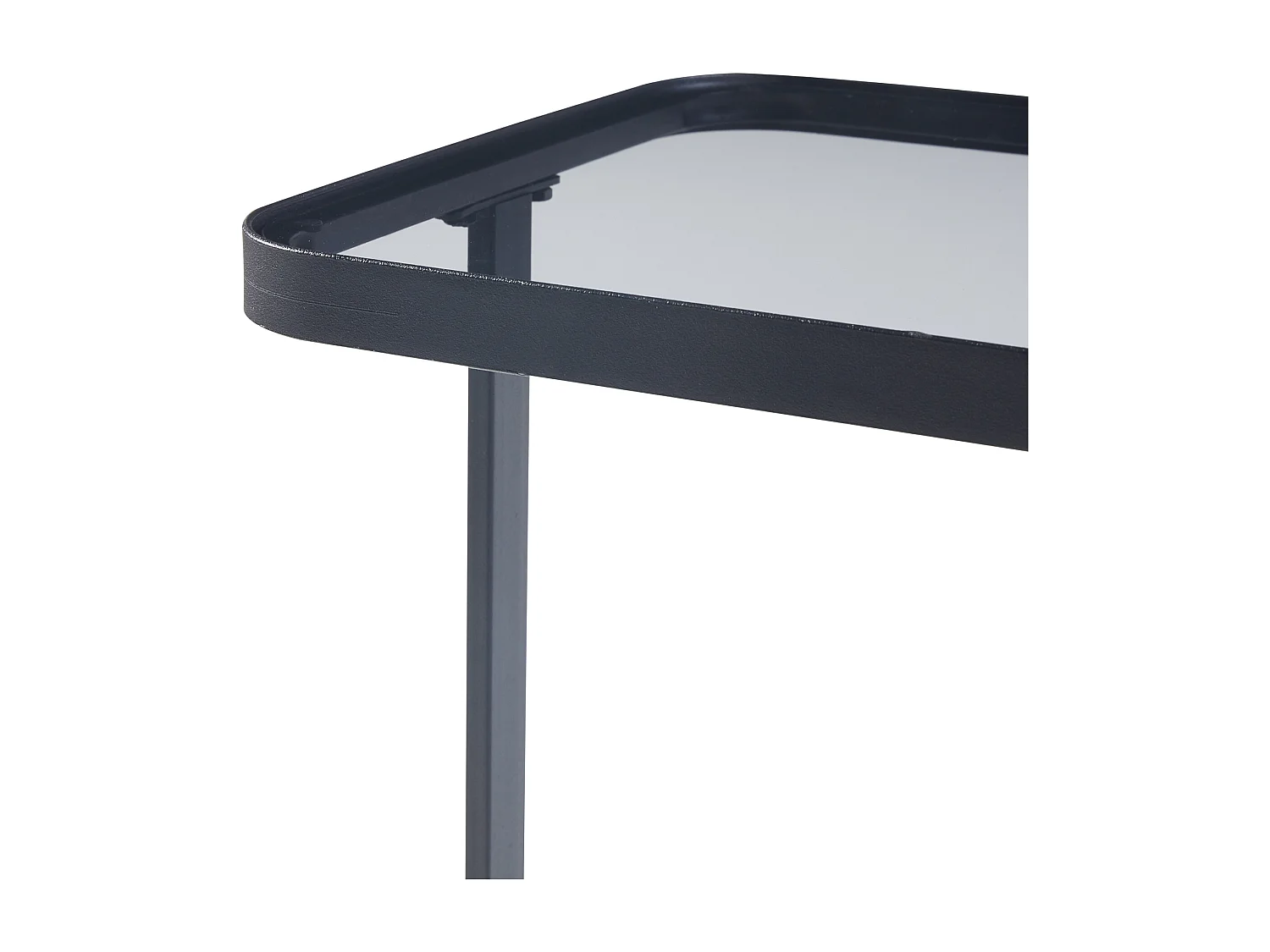 Set de 2 tables basses gigognes Laxå de tailles différentes verre trempé de 4 mm métal noir [en.casa]