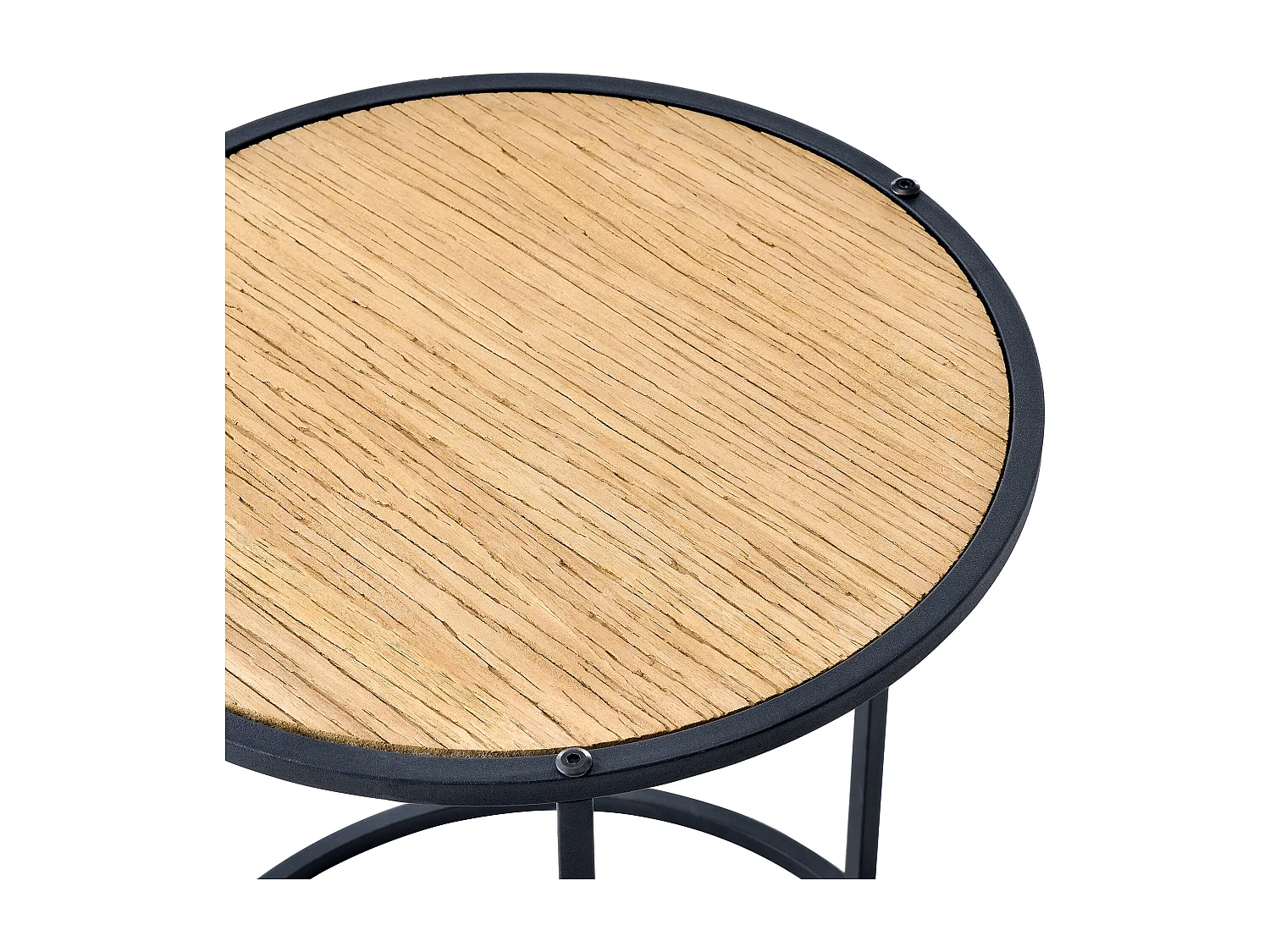 Set de 2 tables d'appoint Moriusaq gigognes rondes noir effet bois [en.casa]