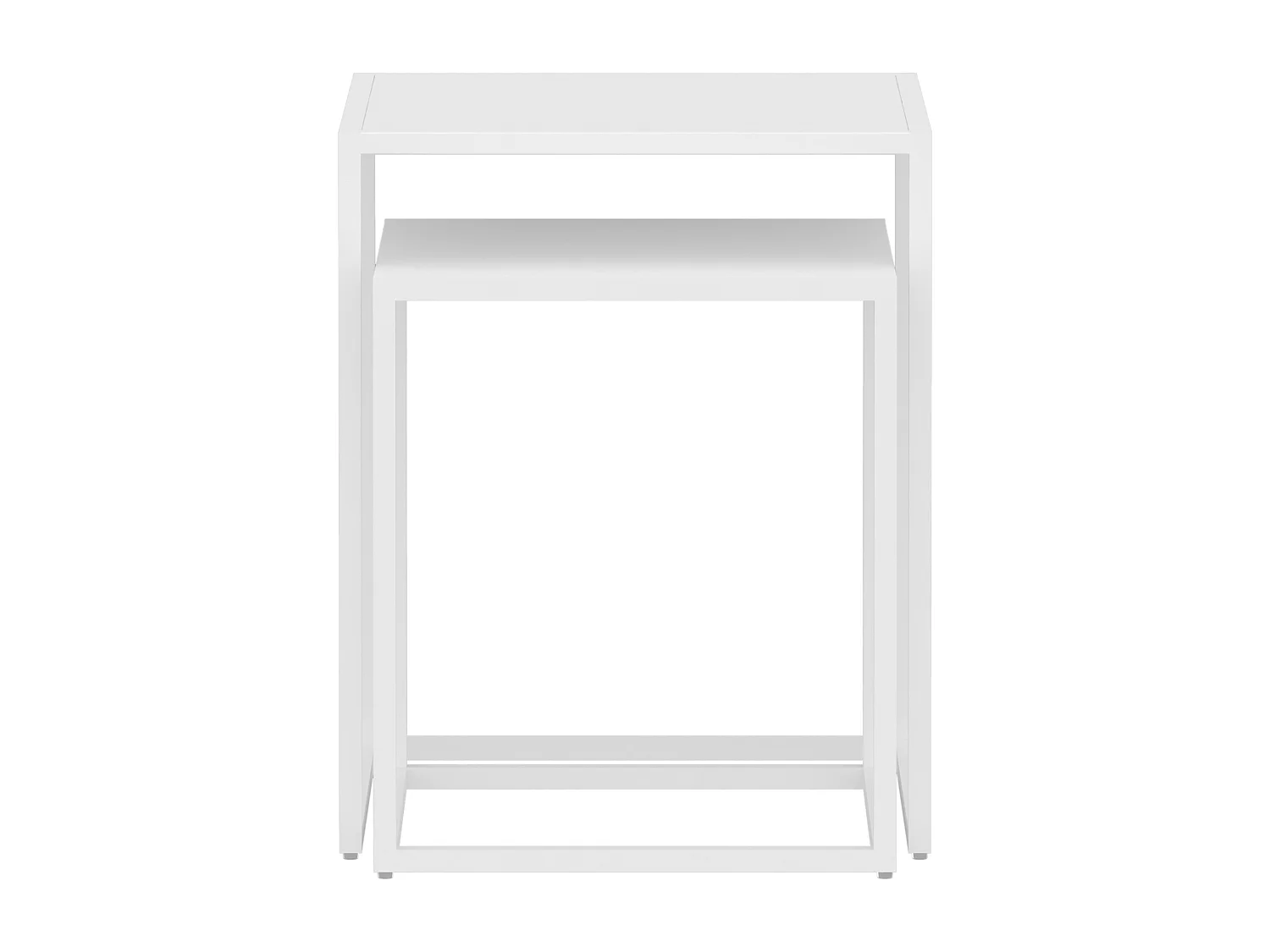 Set de 2 tables gigognes Vejen pour salon acier blanc mat [en.casa]