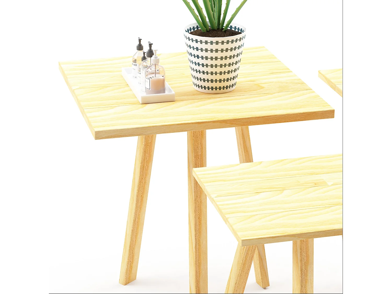 Lot de 3 tables basses gigognes Masku bois de pin 40 - 50 x 30 x 30 cm naturel [en.casa]
