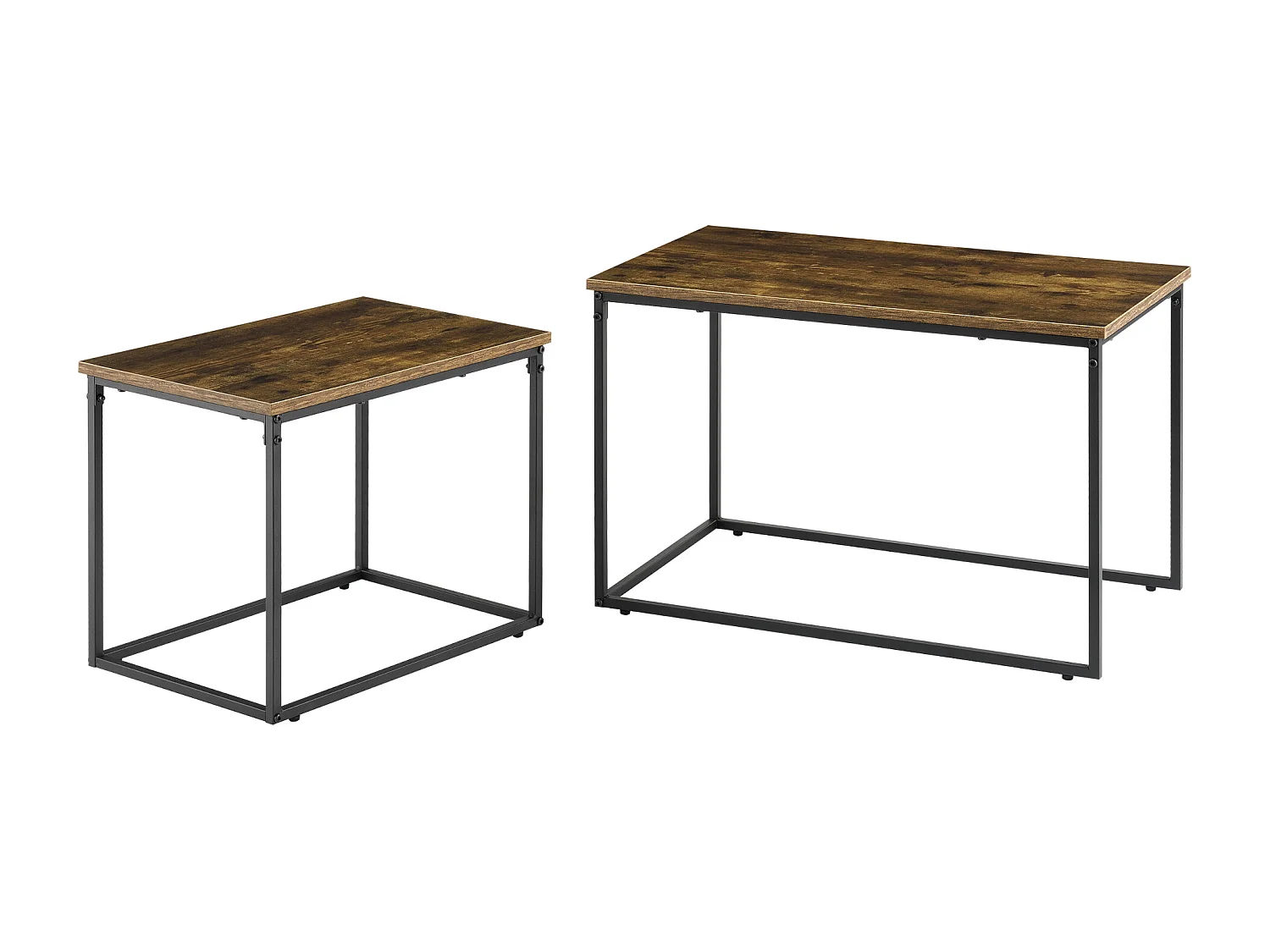 Set de 2 tables basses gigognes Härnösand effet bois foncé [en.casa]