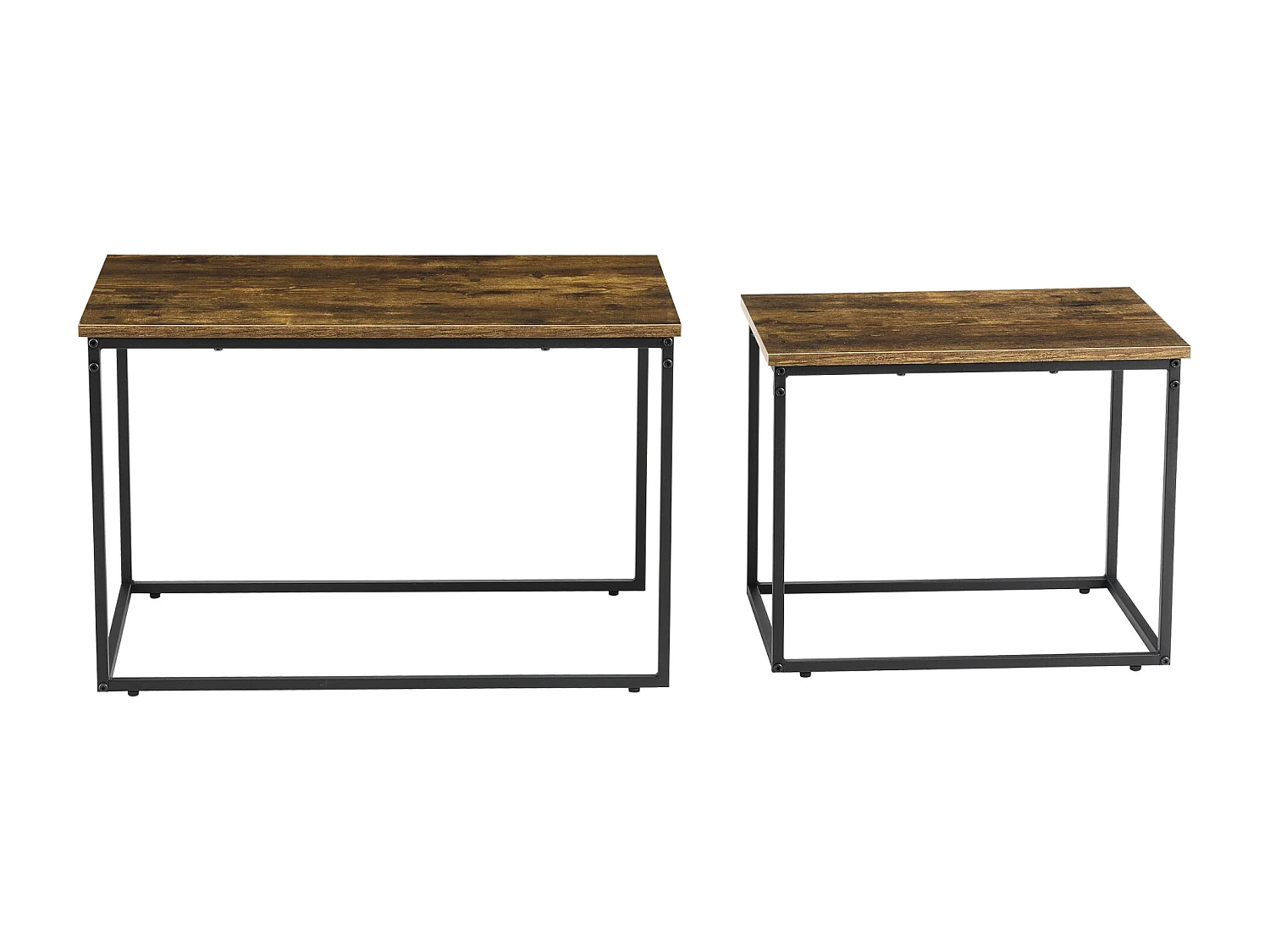 Set de 2 tables basses gigognes Härnösand effet bois foncé [en.casa]