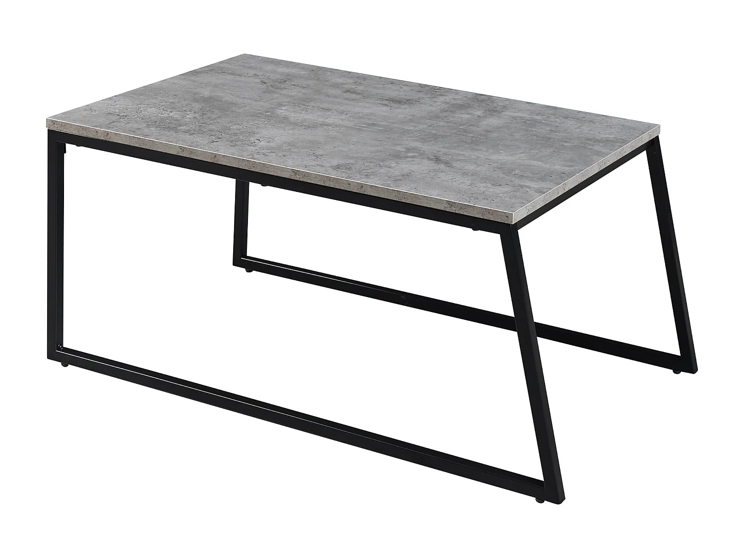 Lot de 2 tables basses gigognes Hyllestad noir effet béton [en.casa]