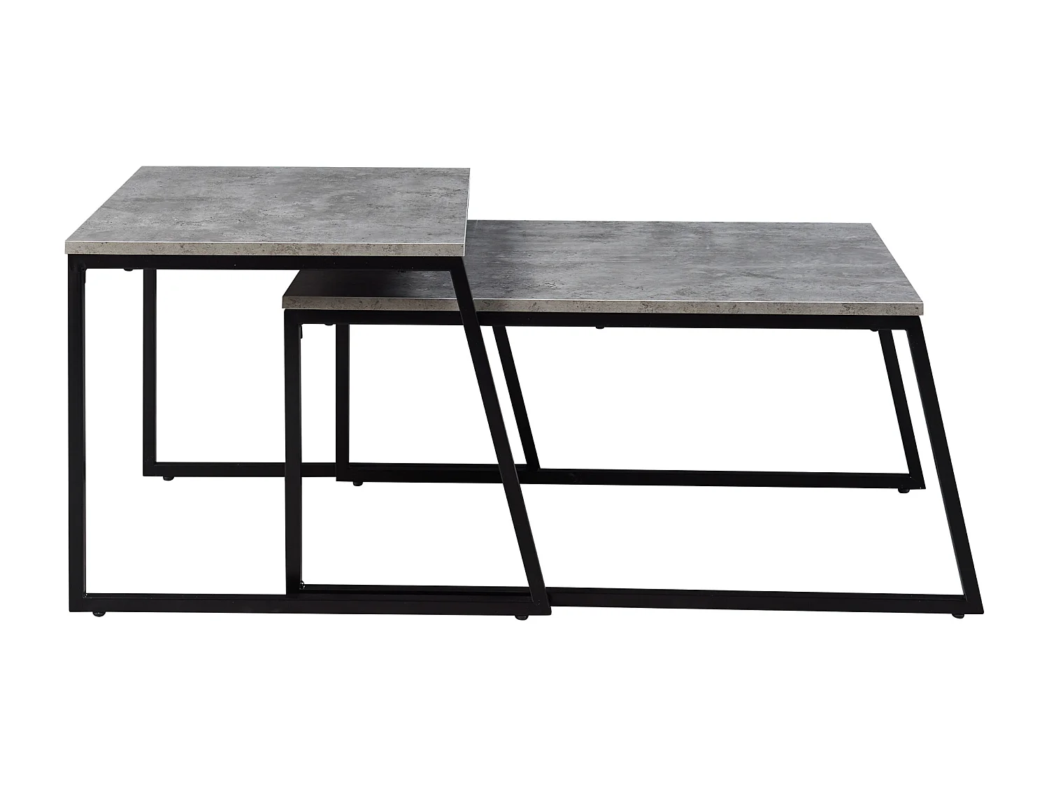 Lot de 2 tables basses gigognes Hyllestad noir effet béton [en.casa]