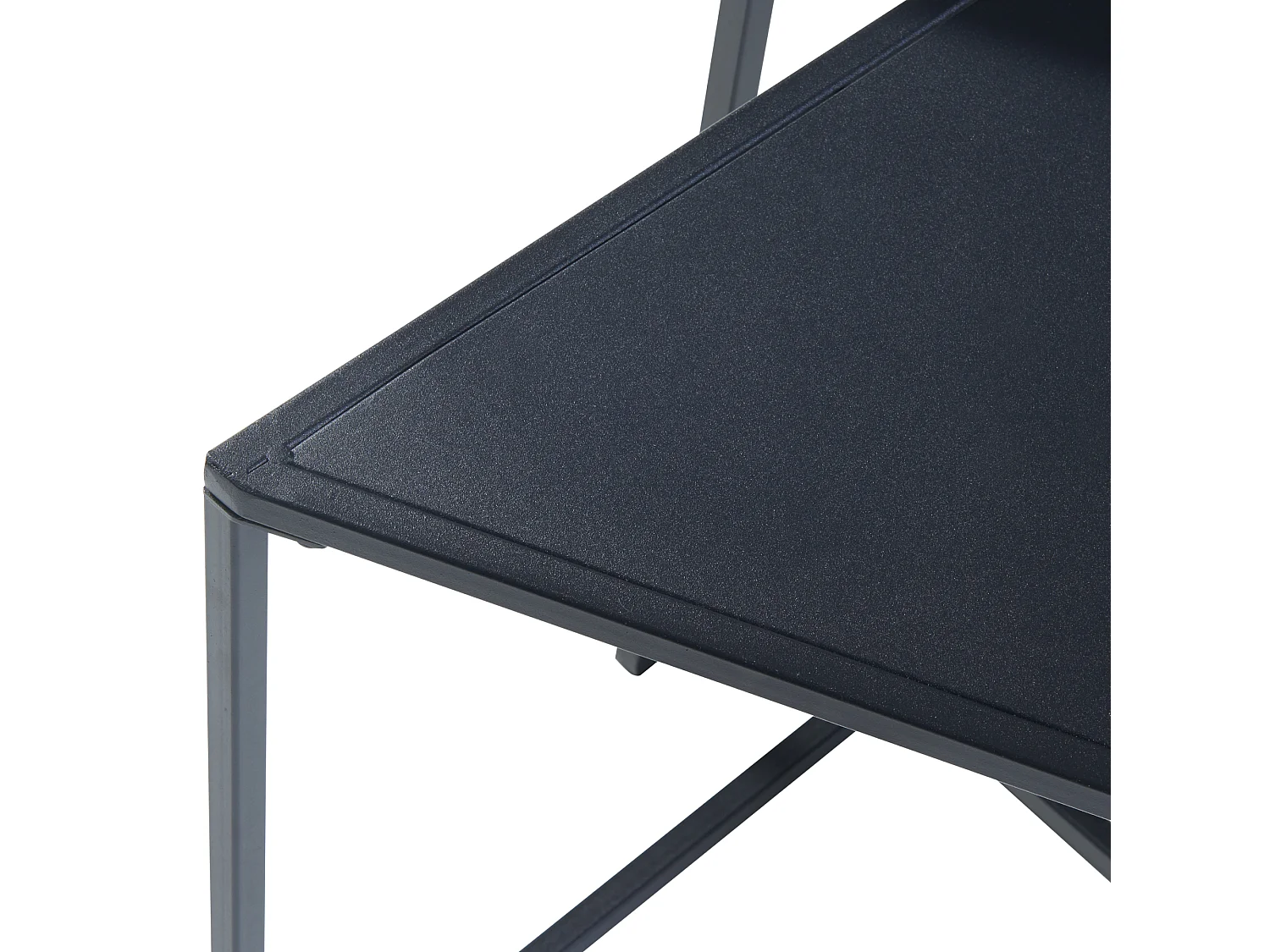 Set de 2 tables basses gigognes Kungsör de tailles différentes métal noir [en.casa]