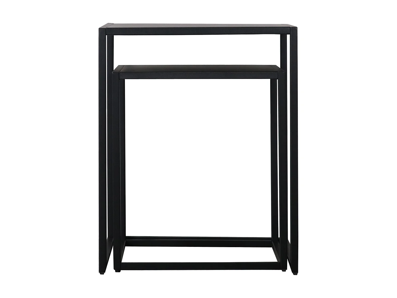 Set de 2 tables gigognes Vejen pour salon acier noir mat [en.casa]