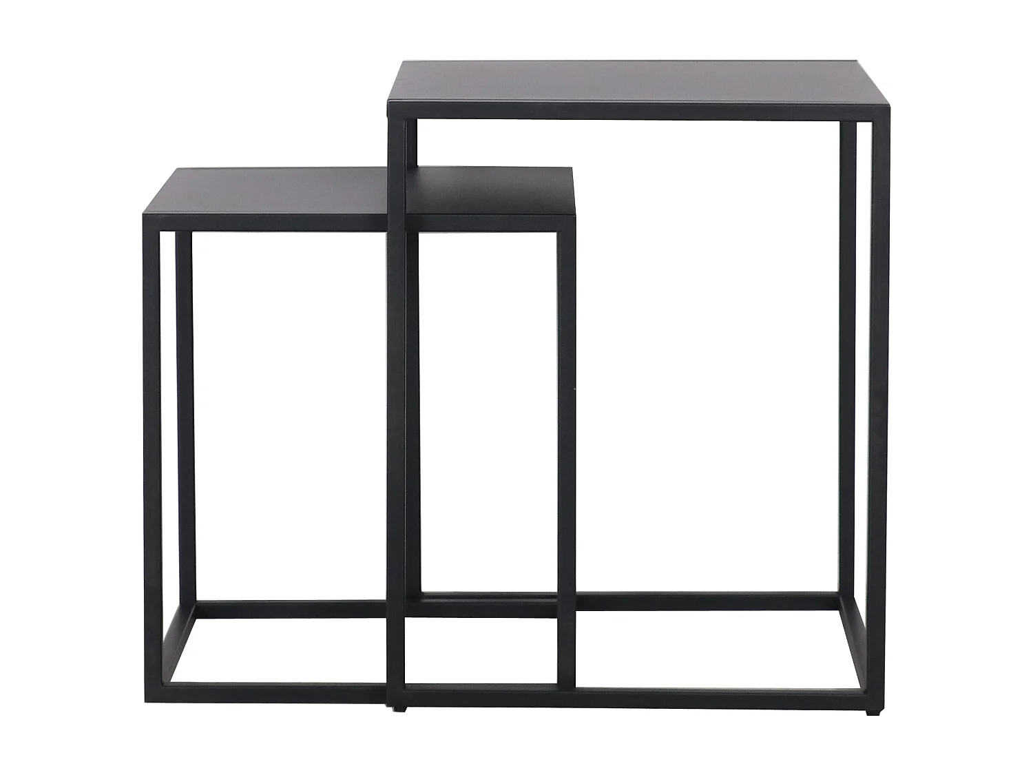 Set de 2 tables gigognes Vejen pour salon acier noir mat [en.casa]