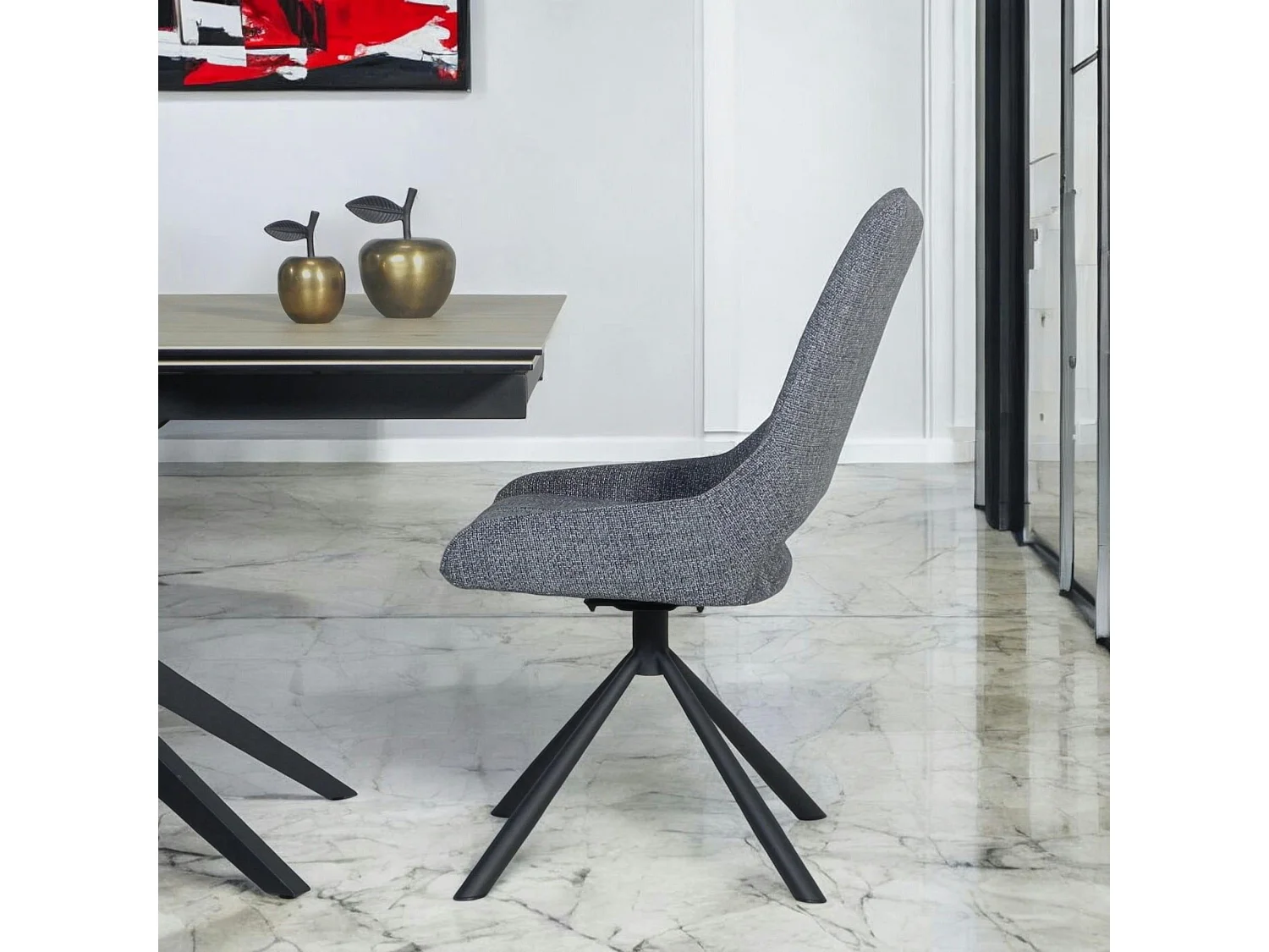 Chaise contemporaine pivotante anthracite (lot de 2) LIGURIE