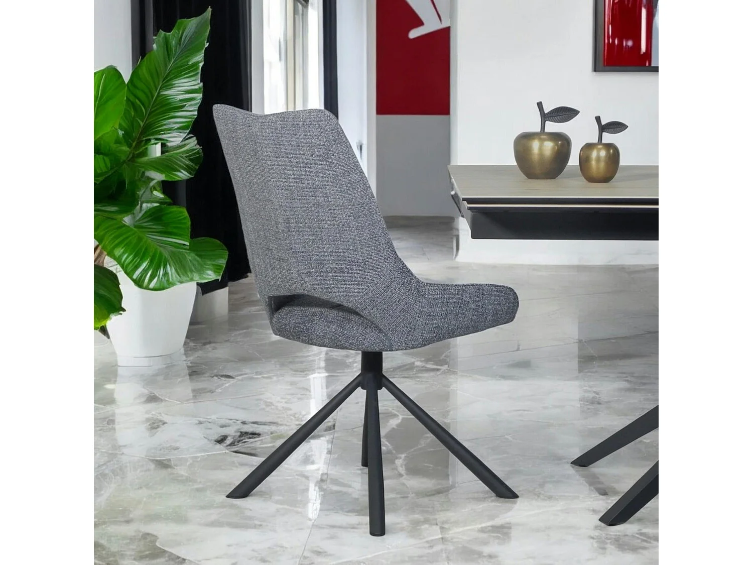 Chaise contemporaine pivotante anthracite (lot de 2) LIGURIE