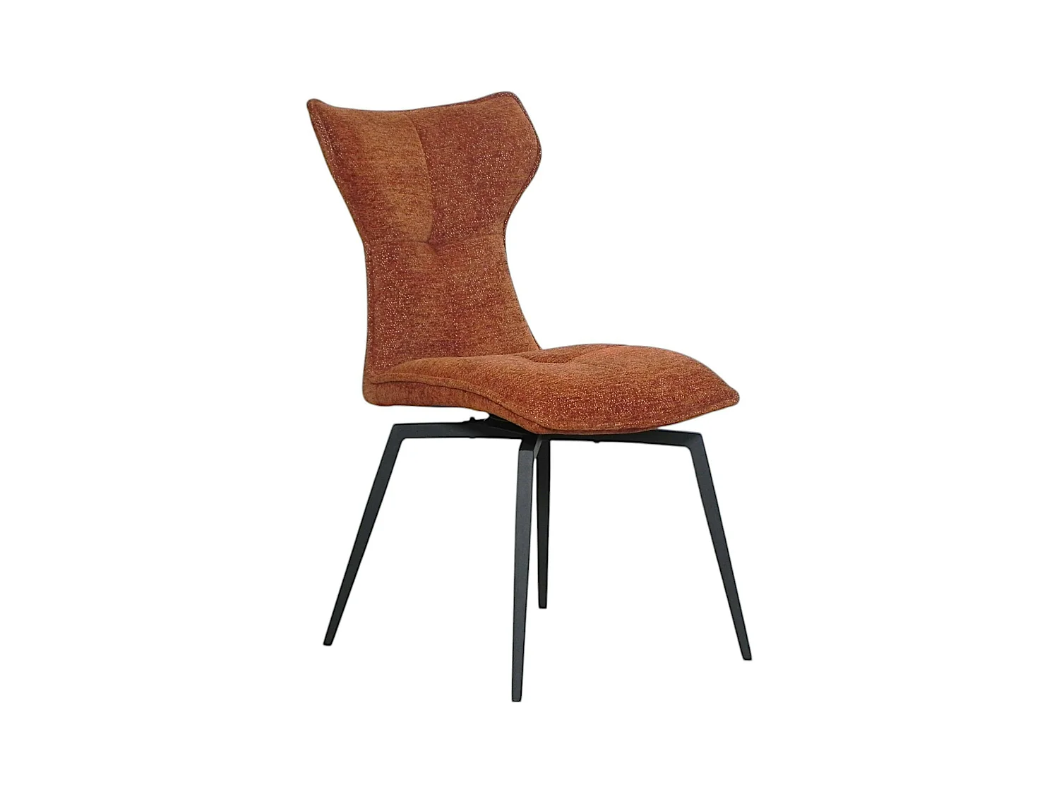 Chaise terracotta pivotante en velours avec passepoil (lot de 2) LOMBARDIE