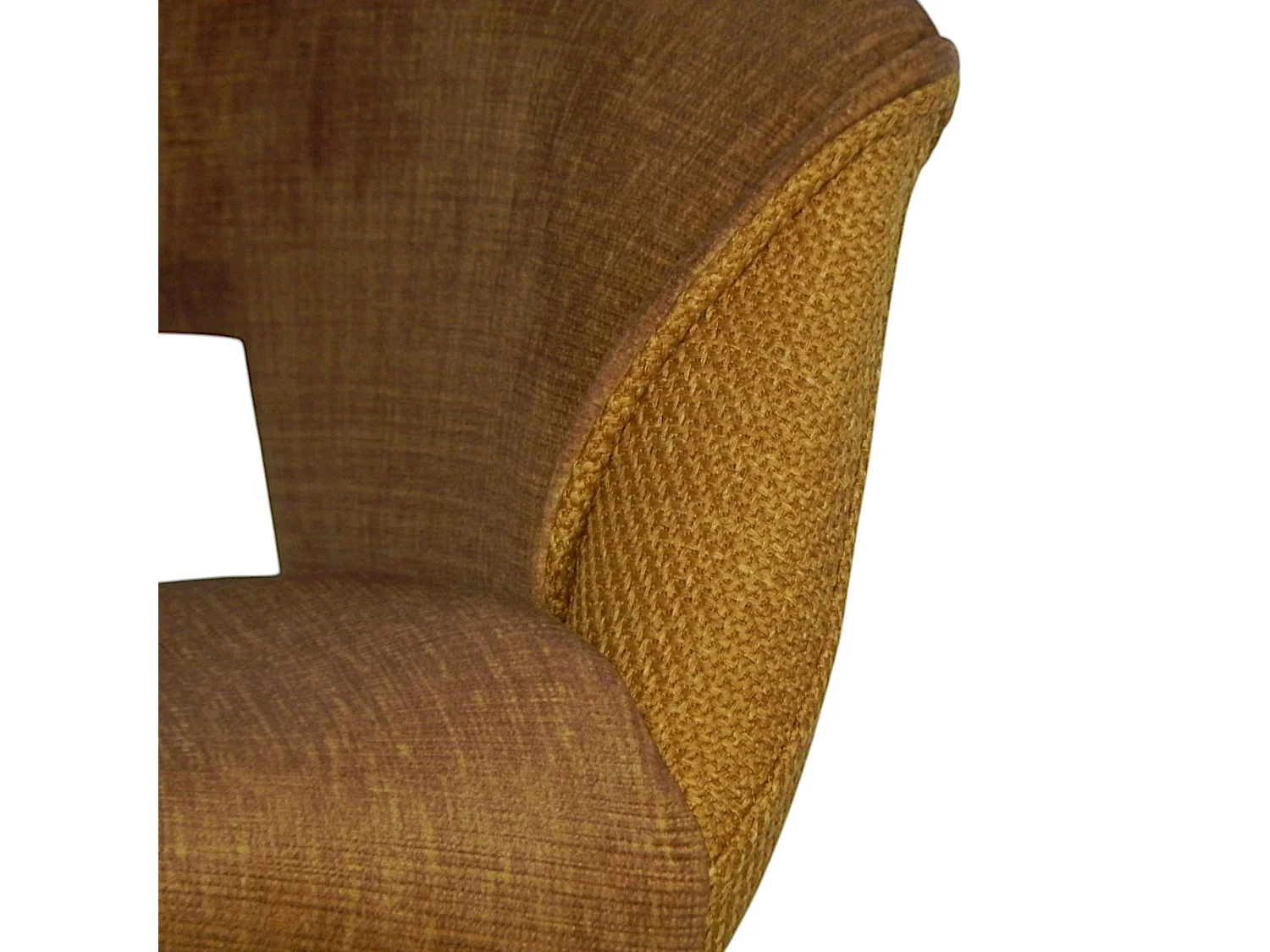 Fauteuil pivotant bi-matière, couleur moutarde (lot de 2) IENA