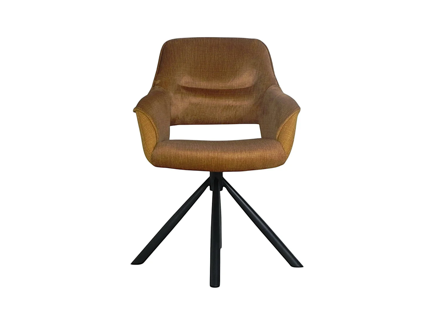 Fauteuil pivotant bi-matière, couleur moutarde (lot de 2) IENA