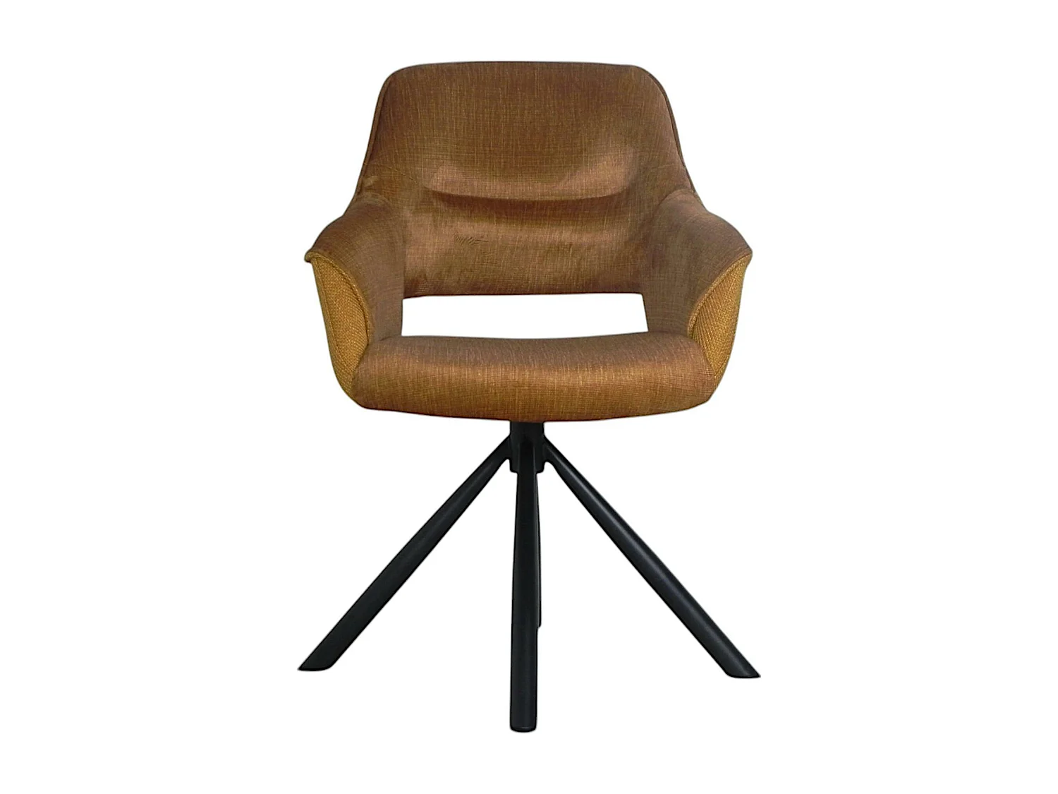 Fauteuil pivotant bi-matière, couleur moutarde (lot de 2) IENA