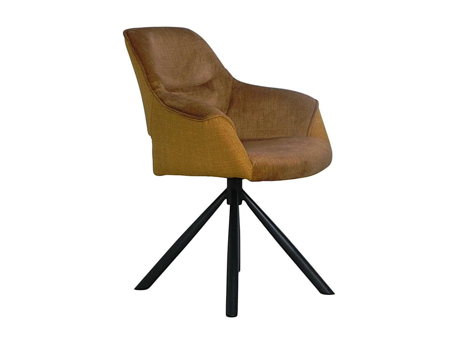 Fauteuil pivotant bi-matière, couleur moutarde (lot de 2) IENA