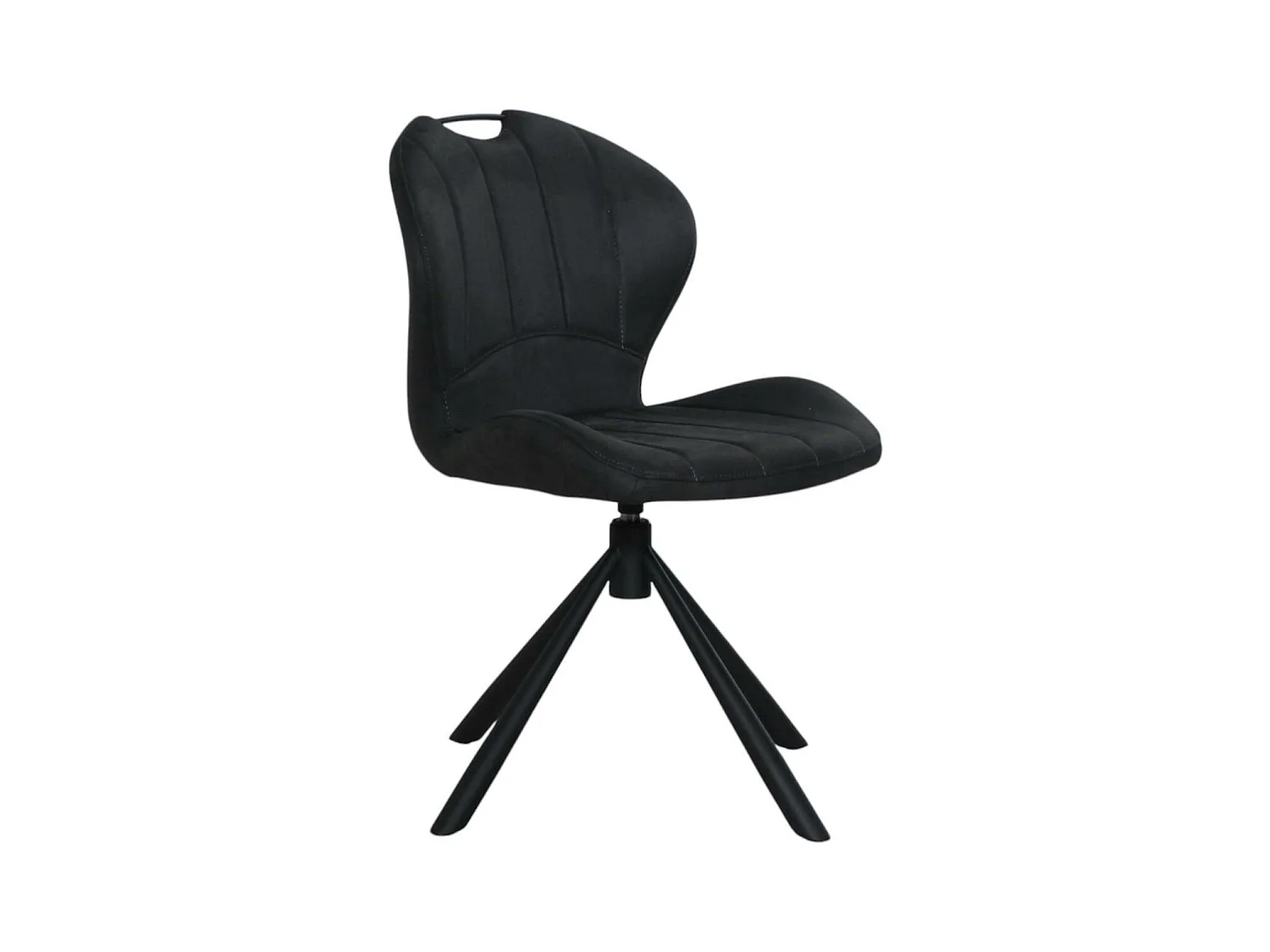 Chaise pivotante anthracite avec dossier courbe, (lot de 2) LOMBARDIE