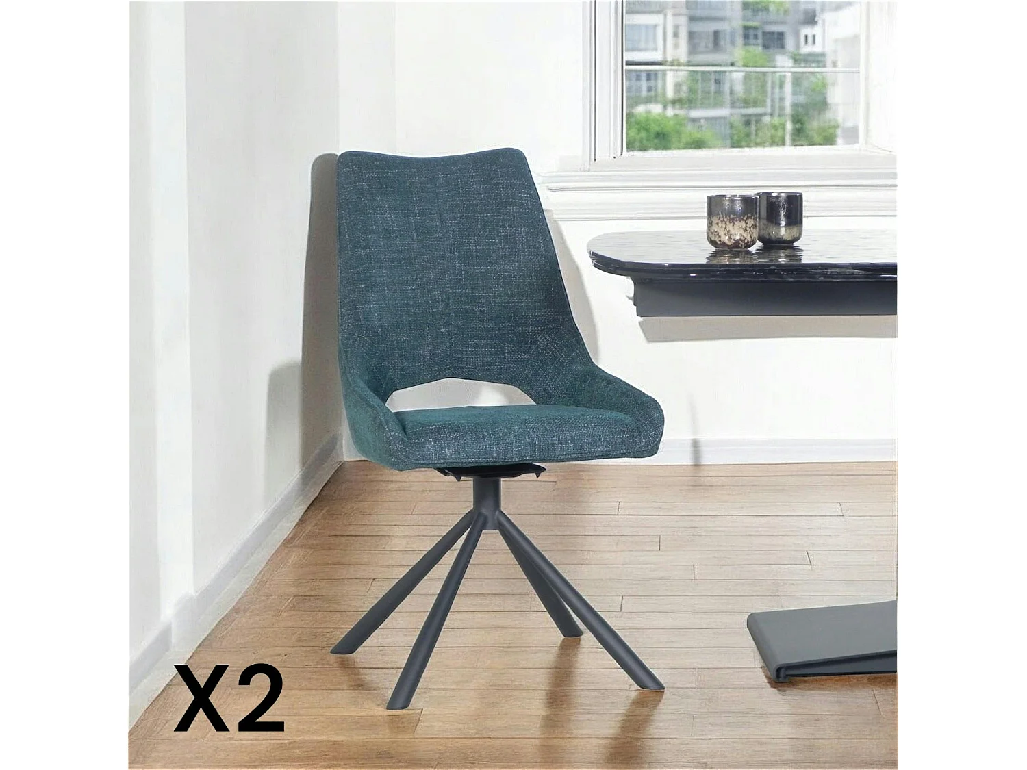 Chaise contemporaine pivotante lagon (lot de 2) LIGURIE