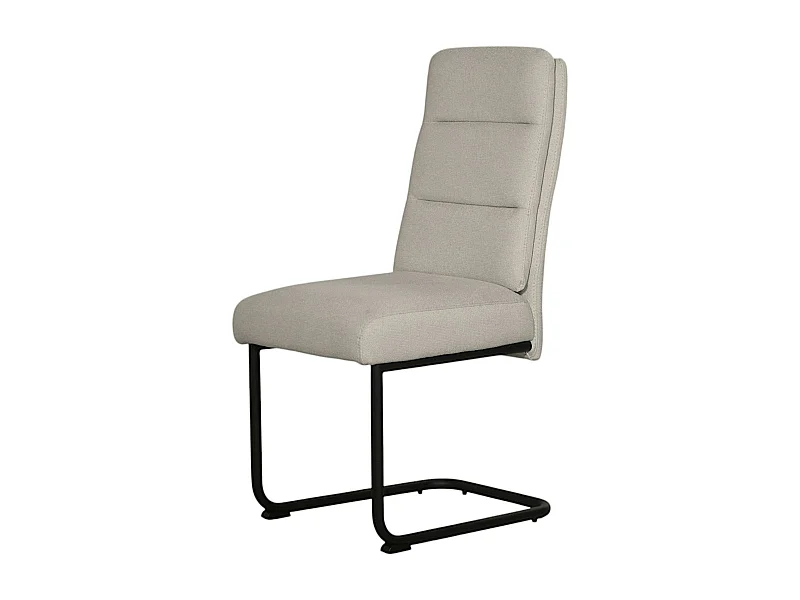 Chaise à dossier haut en tissu beige (lot de 2) LOMBARDIE