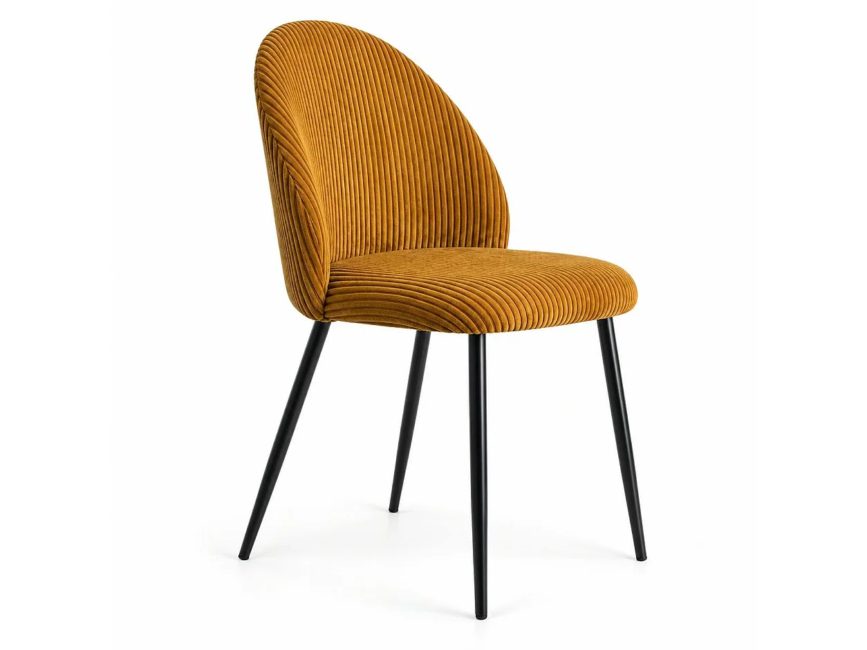 Chaise en tissu côtelé moutarde (lot de 2) IENA