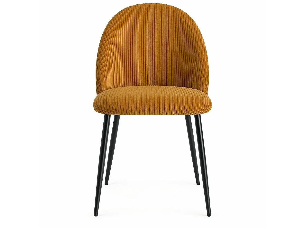 Chaise en tissu côtelé moutarde (lot de 2) IENA