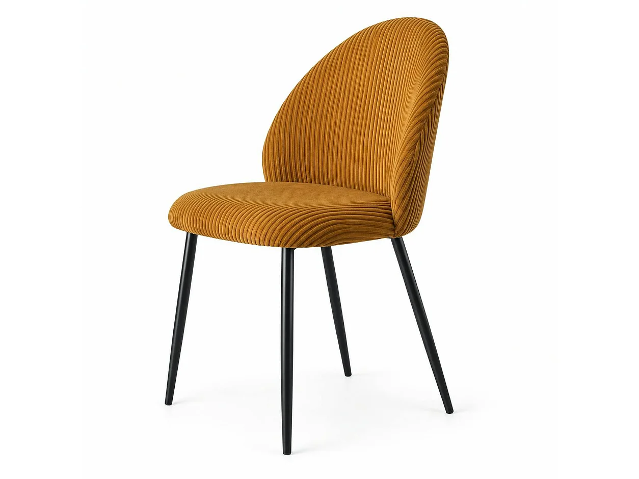 Chaise en tissu côtelé moutarde (lot de 2) IENA