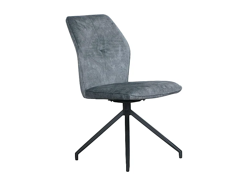 Chaise pivotante bleue en velours patiné avec poignée (lot de 2) LOMBARDIE