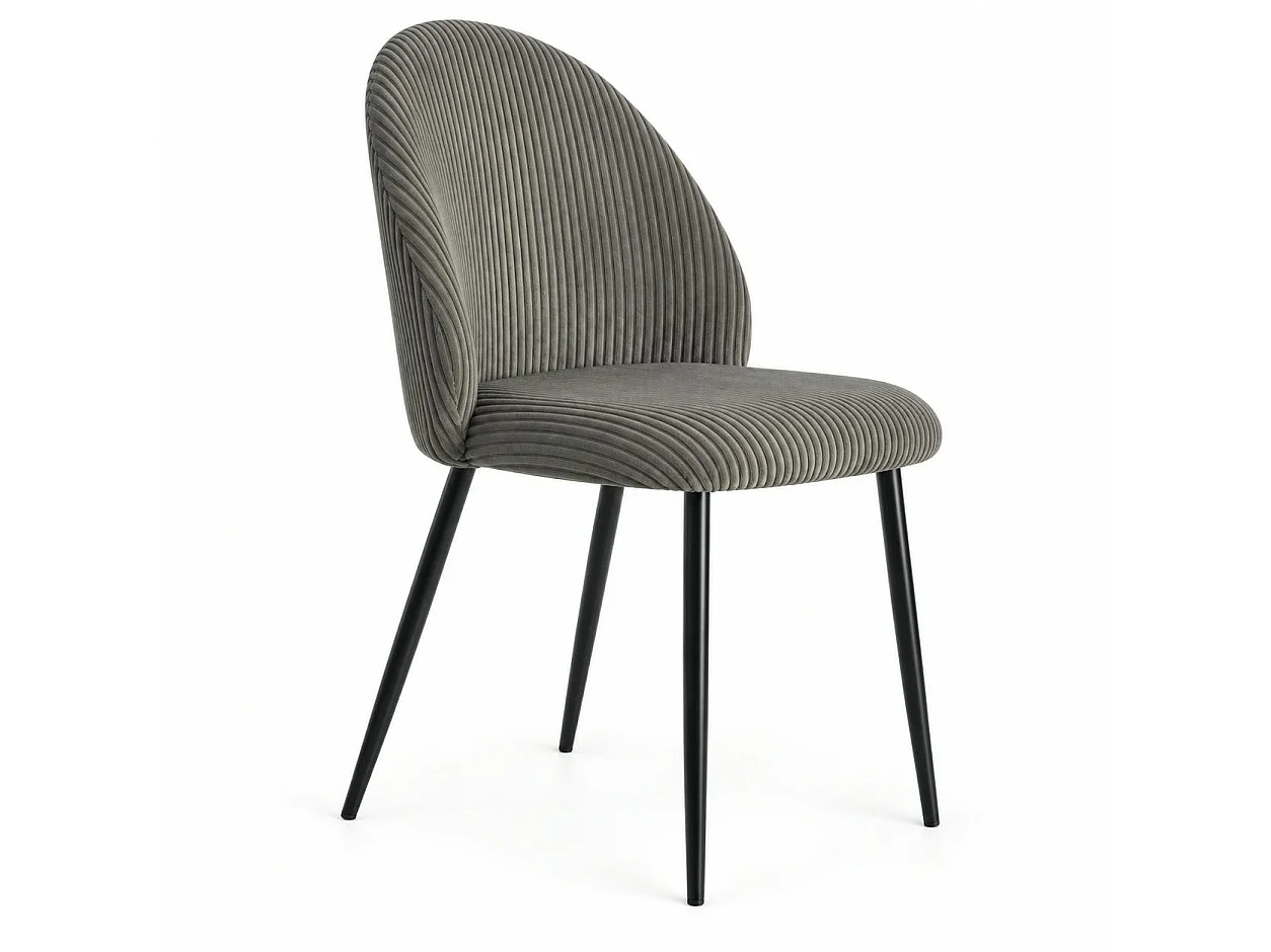 Chaise en tissu côtelé gris (lot de 2) IENA