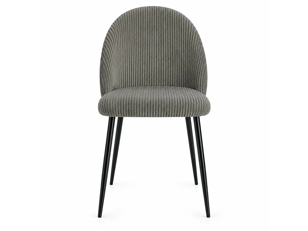 Chaise en tissu côtelé gris (lot de 2) IENA