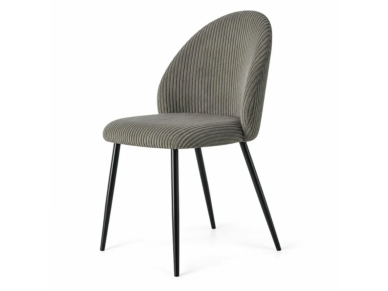 Chaise en tissu côtelé gris (lot de 2) IENA