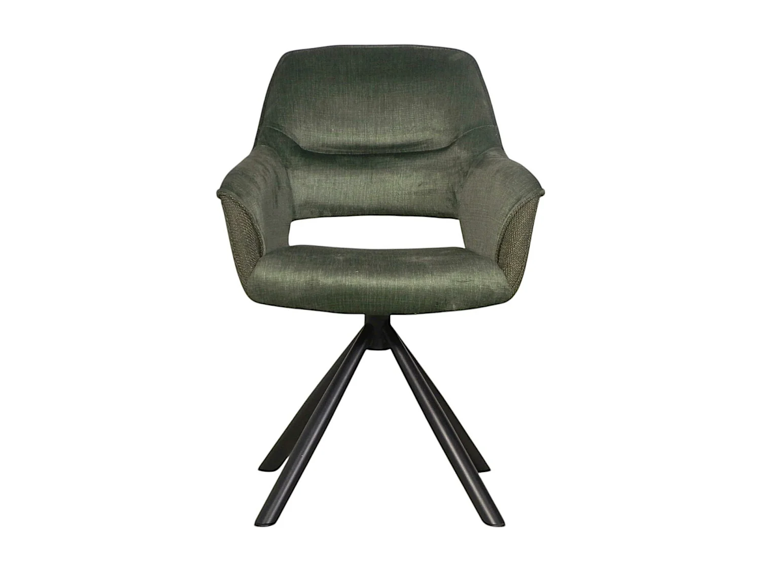 Fauteuil pivotant bi-matière, couleur verte (lot de 2) IENA