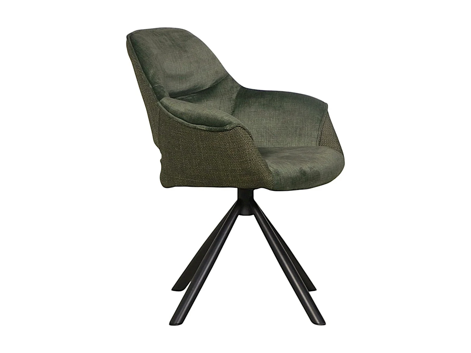 Fauteuil pivotant bi-matière, couleur verte (lot de 2) IENA