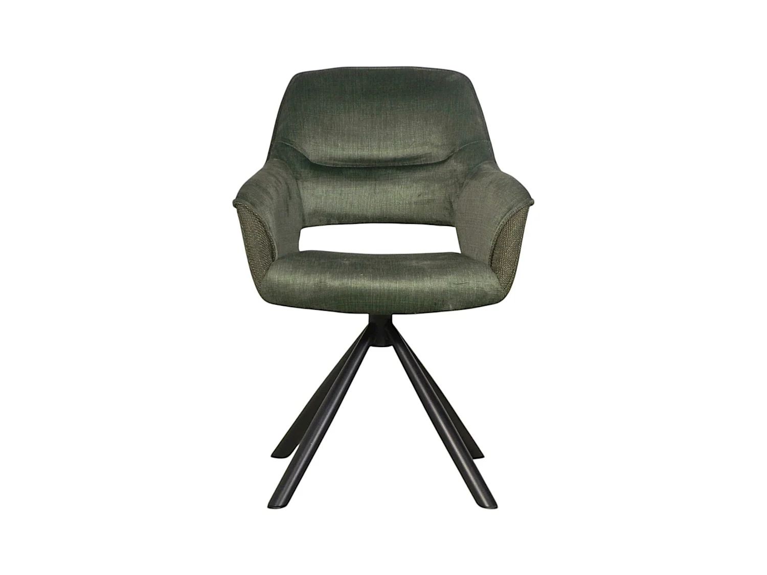 Fauteuil pivotant bi-matière, couleur verte (lot de 2) IENA