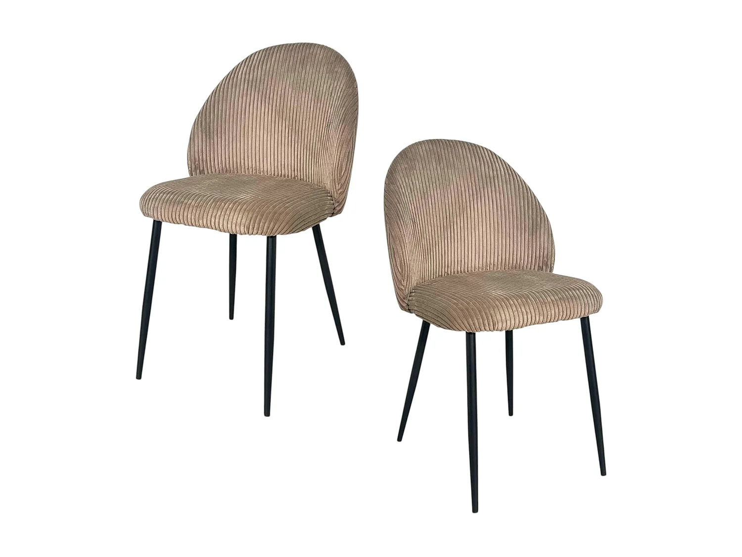 Chaise en tissu côtelé taupe (lot de 2) IENA