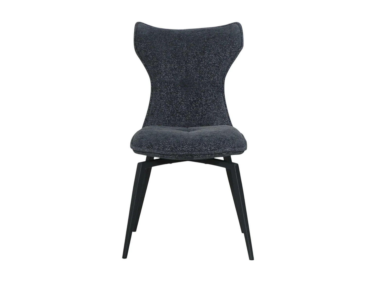 Chaise anthracite pivotante en velours avec passepoil (lot de 2) LOMBARDIE