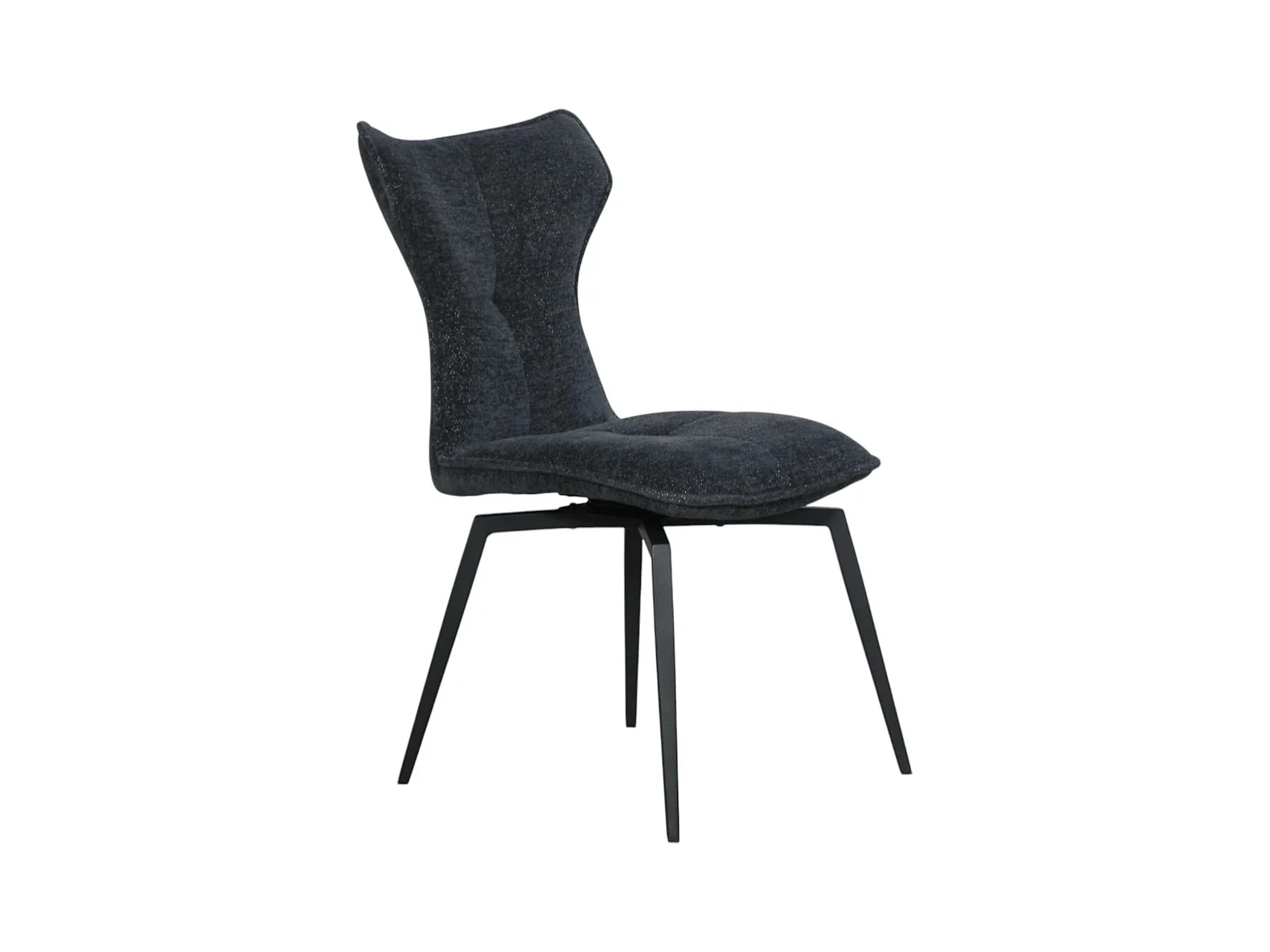 Chaise anthracite pivotante en velours avec passepoil (lot de 2) LOMBARDIE