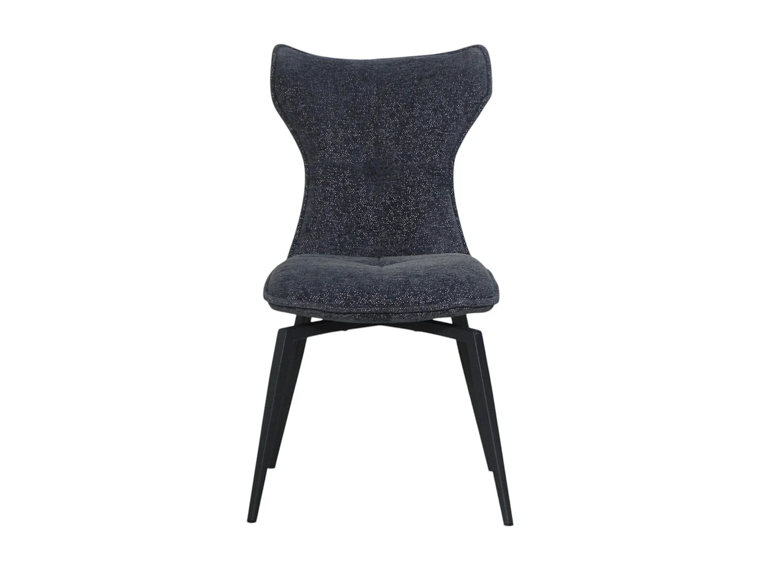 Chaise anthracite pivotante en velours avec passepoil (lot de 2) LOMBARDIE