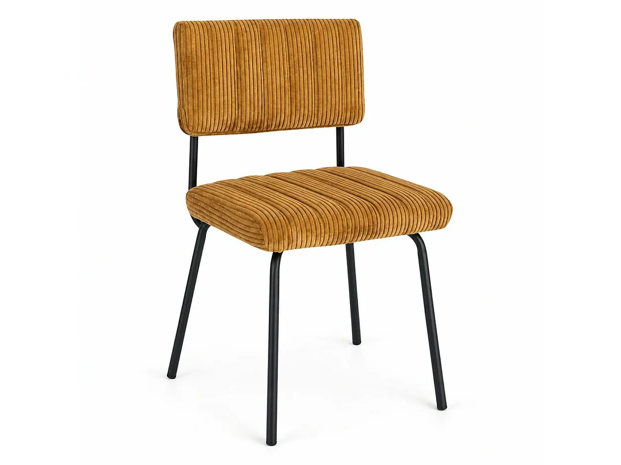 Chaise velours grosses côtes moutarde (lot de 2) IENA