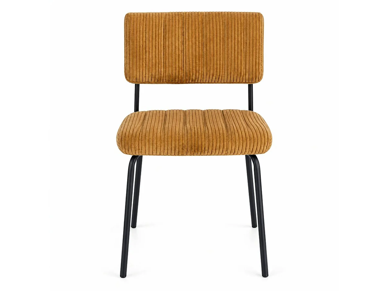 Chaise velours grosses côtes moutarde (lot de 2) IENA